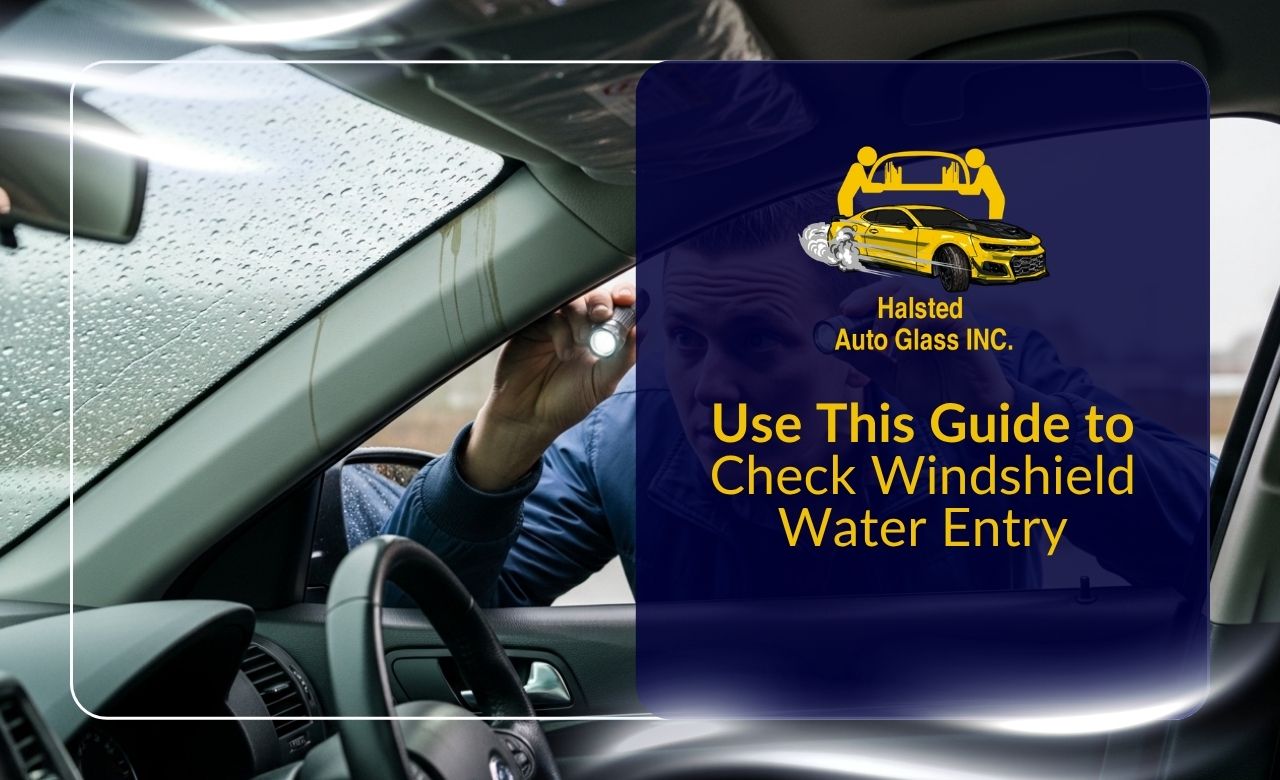 driver following a windshield leak check after rain