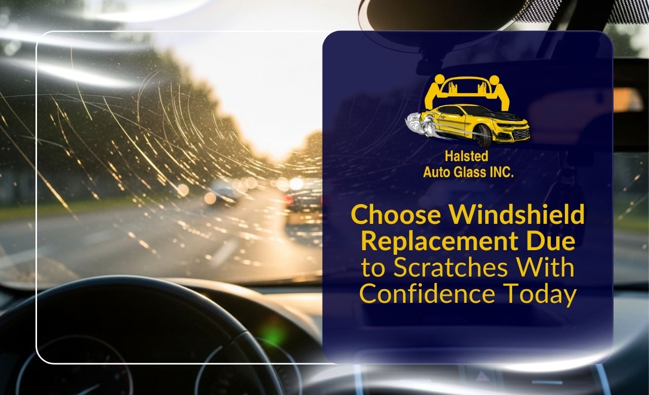 windshield replacement due to scratches for clearer driving visibility