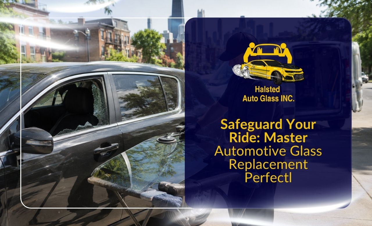 Technician preparing a vehicle for automotive glass replacement near Chicago
