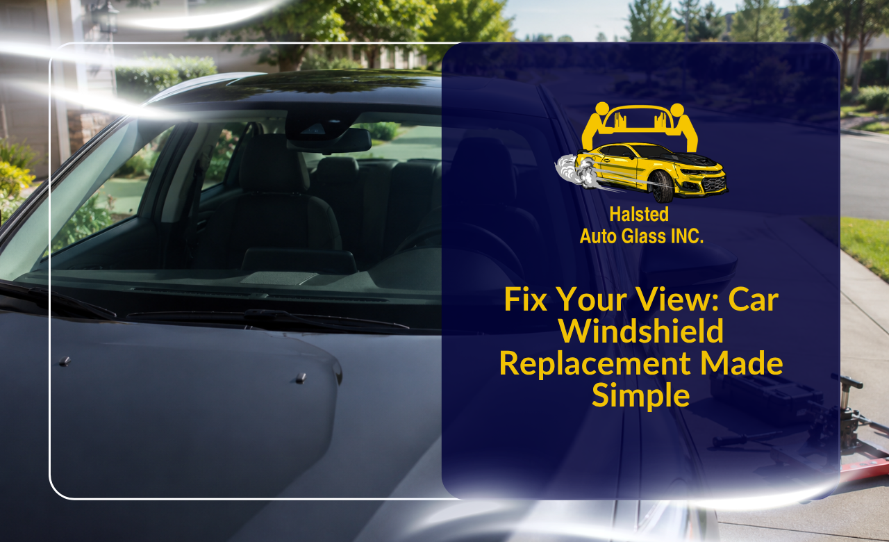 Clear front glass after car windshield replacement