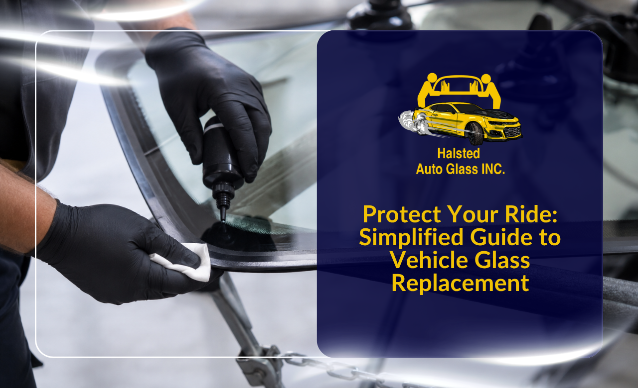 Technician preparing a windshield for vehicle glass replacement