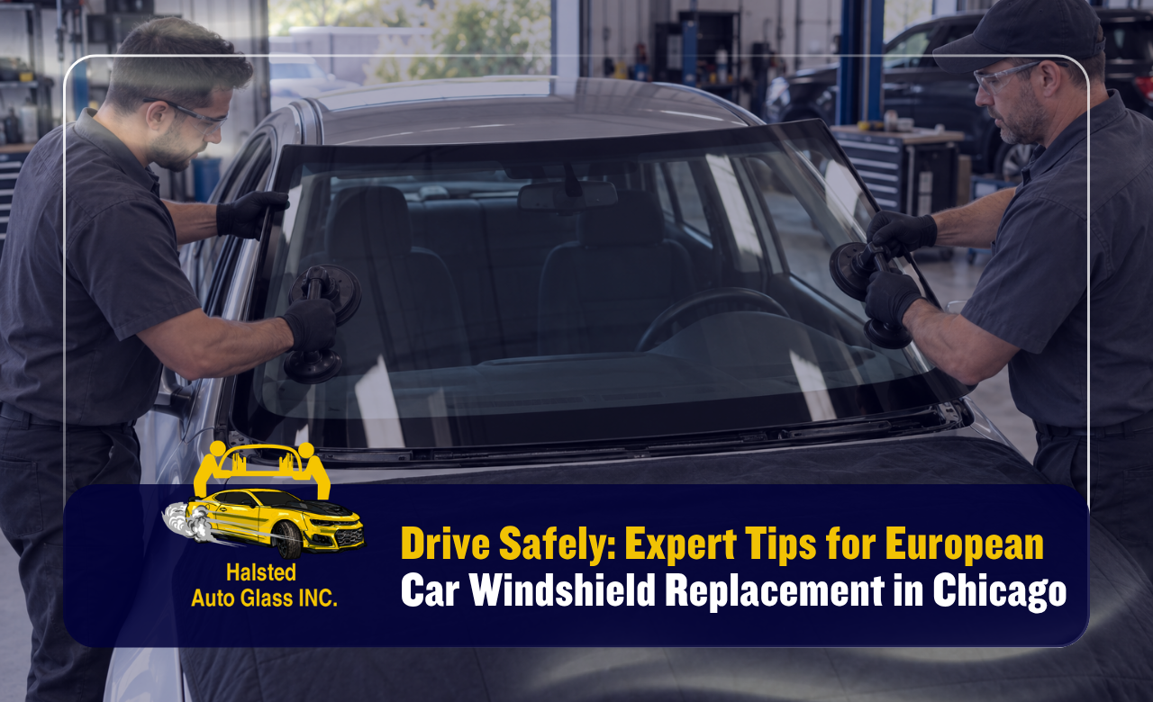 European car windshield replacement in Chicago for a vehicle with advanced windshield features