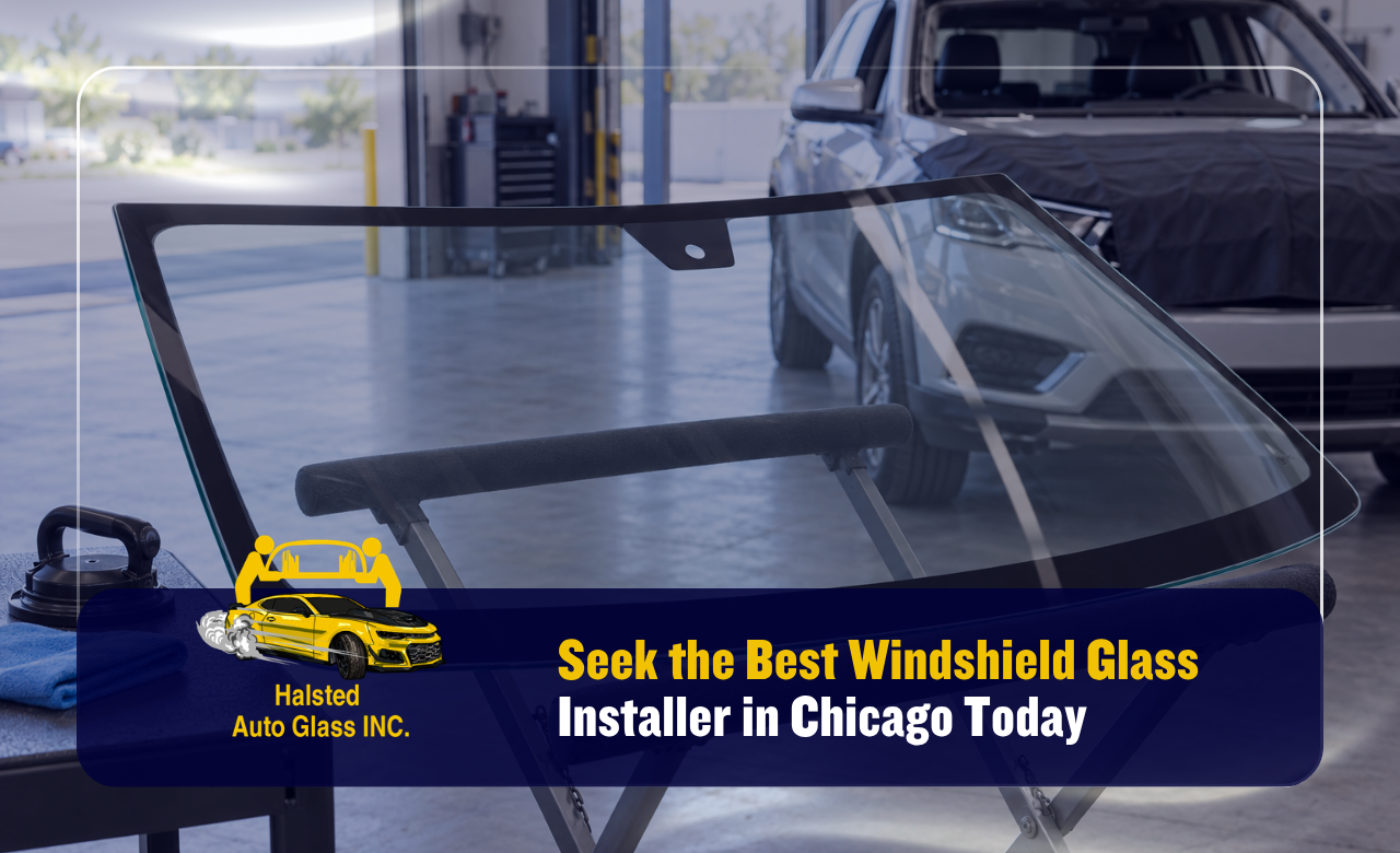 Windshield glass installer in Chicago preparing a vehicle for windshield installation
